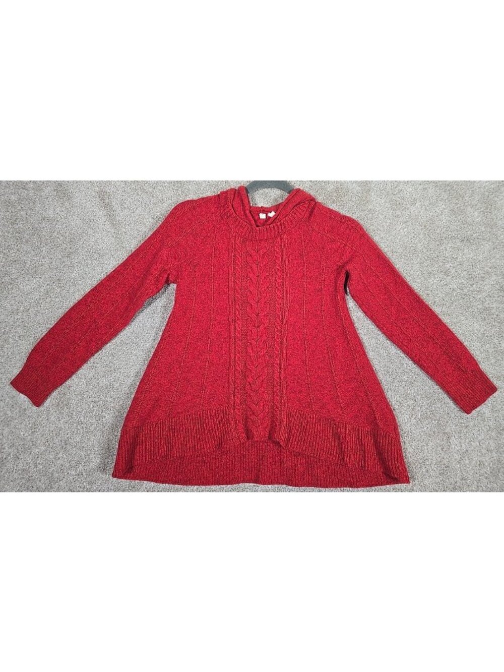 Anthropologie Moth Fireside Hooded Sweater Cable Knit Swing Boho Hoodie Women SP